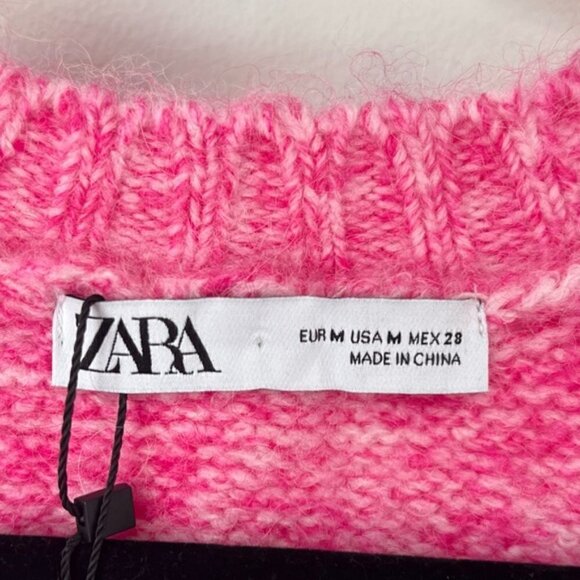 Zara, Women’s V-Neck Knit Sweater - Pink. Size: M - Picture 5 of 12